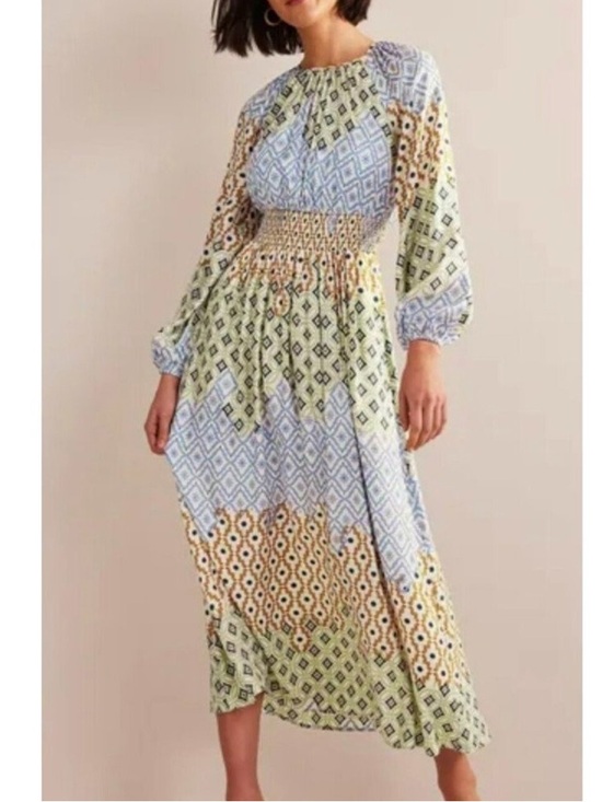Boden Dresses & Skirts - Boden Geometric Print Maxi Dress in Lavender, Cream, Green & Mustard
